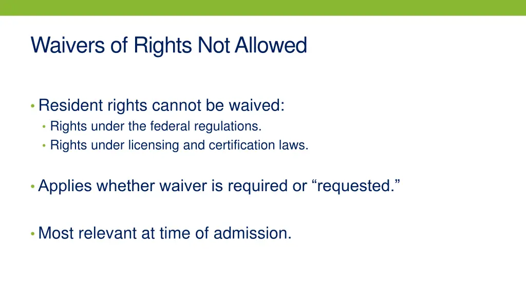 waivers of rights not allowed