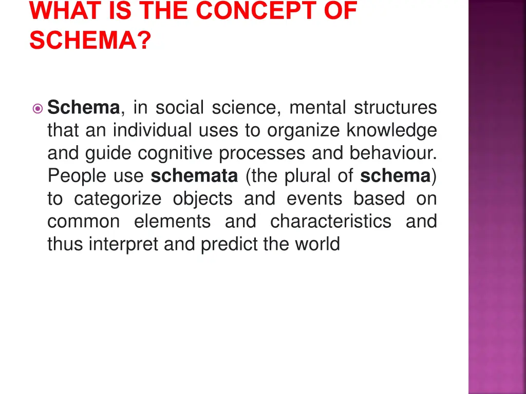 what is the concept of schema