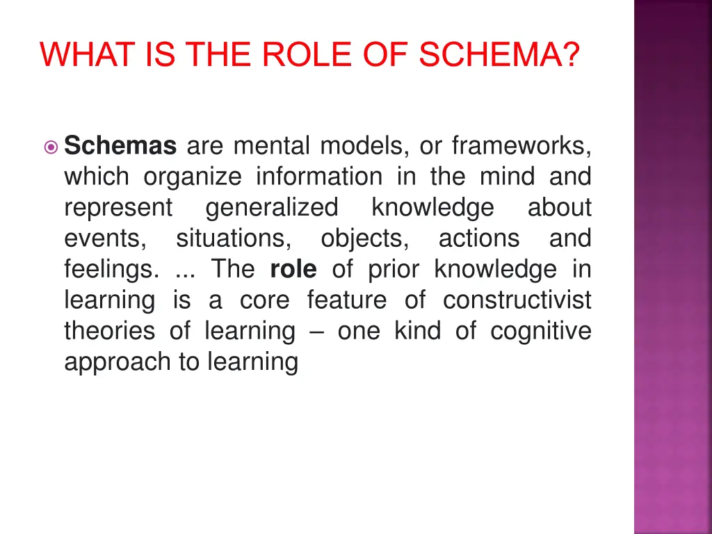 what is the role of schema