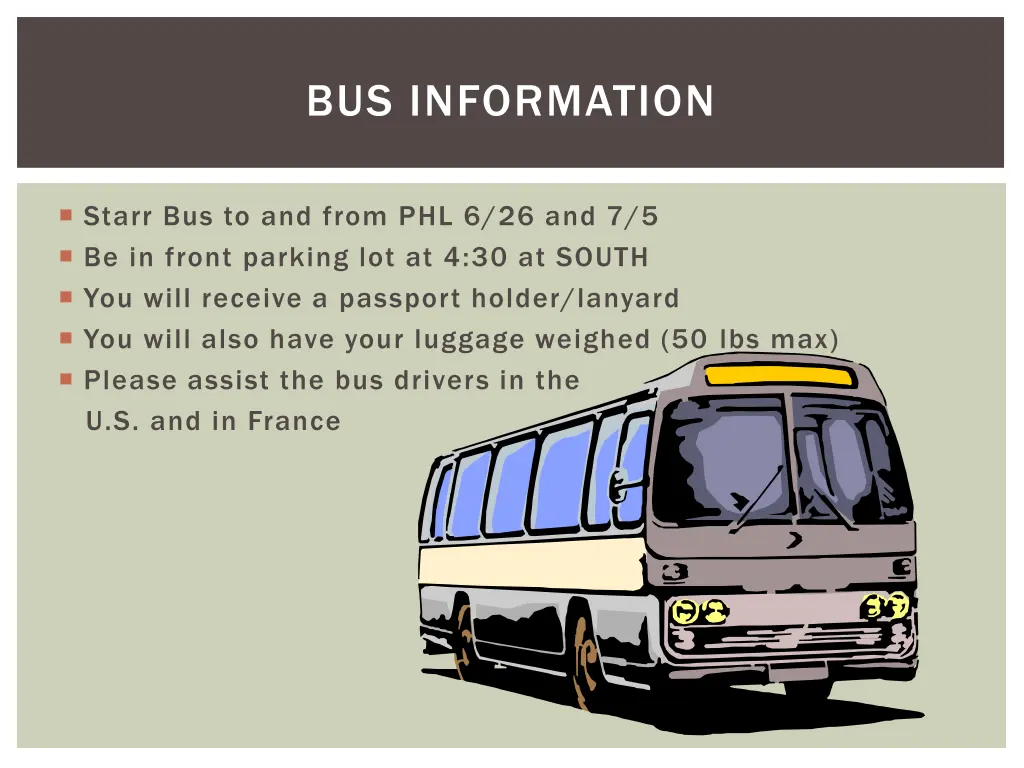 bus information