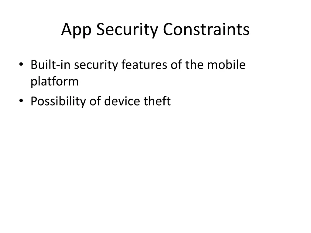 app security constraints