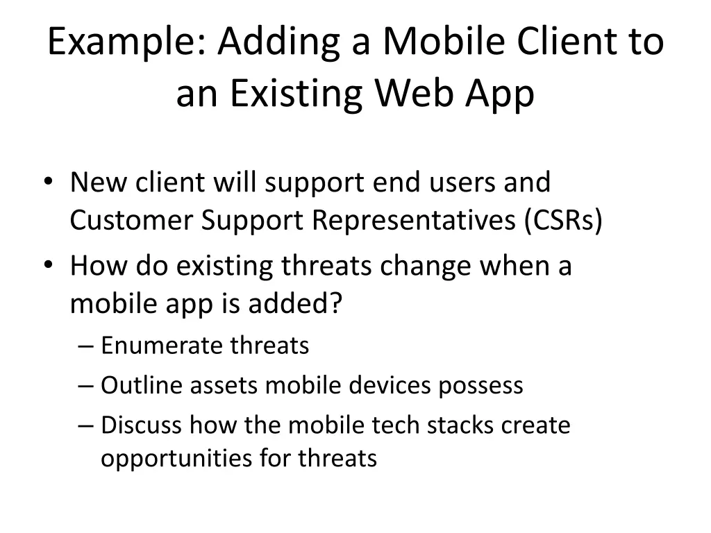 example adding a mobile client to an existing