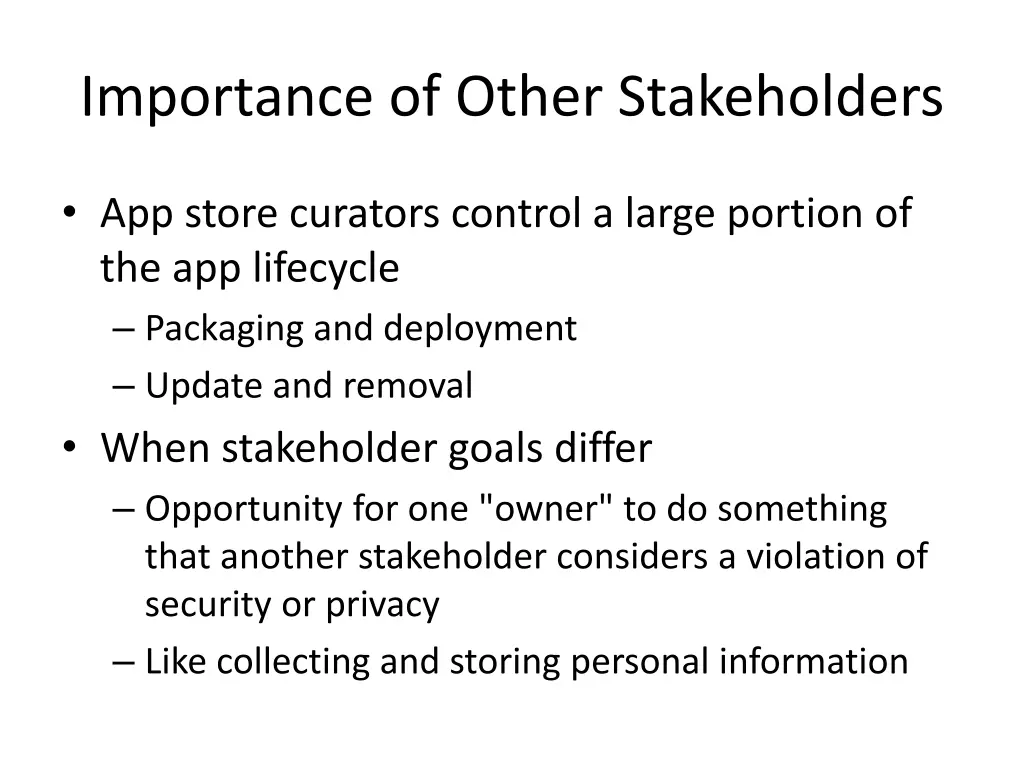 importance of other stakeholders 1