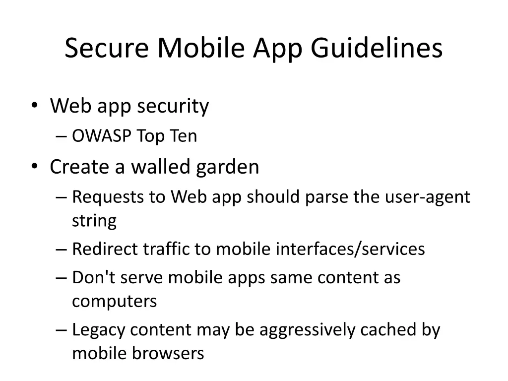 secure mobile app guidelines 2