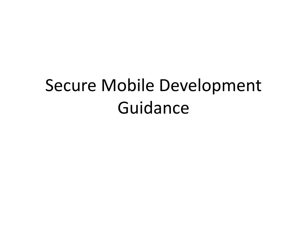 secure mobile development guidance