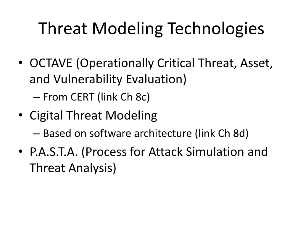 threat modeling technologies 1