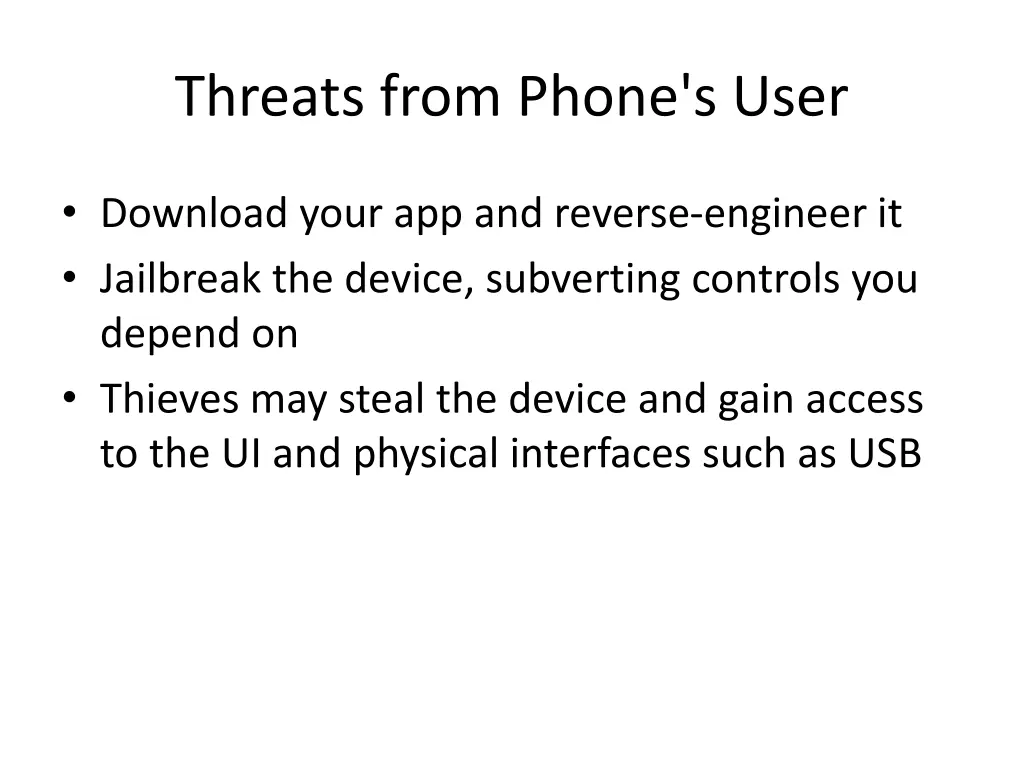 threats from phone s user