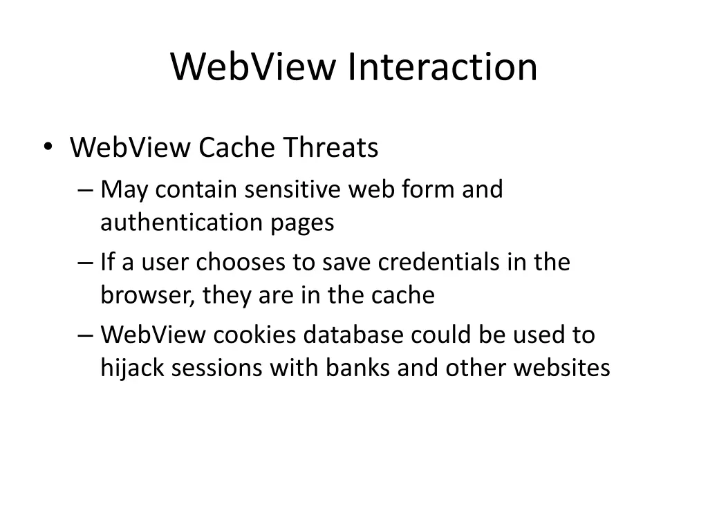 webview interaction