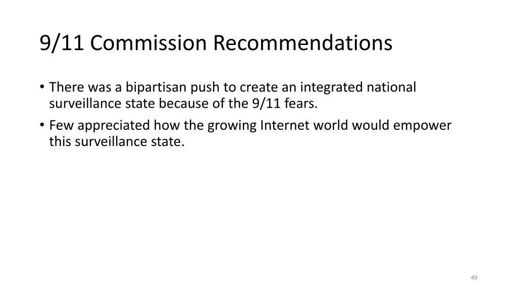 9 11 commission recommendations