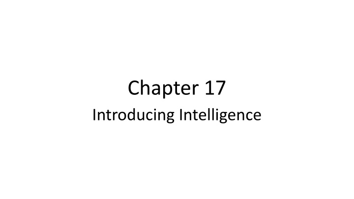 chapter 17 introducing intelligence