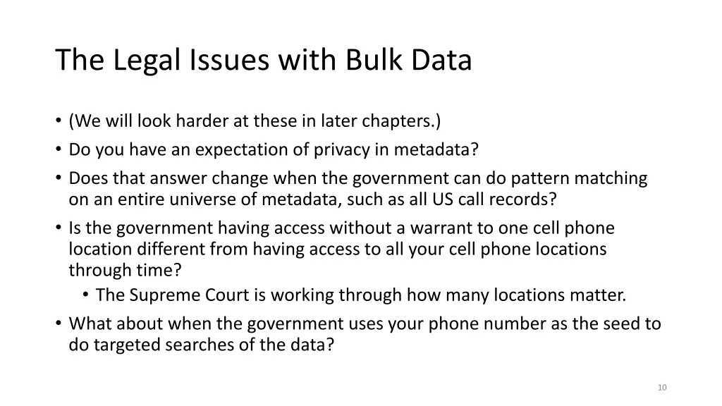 the legal issues with bulk data