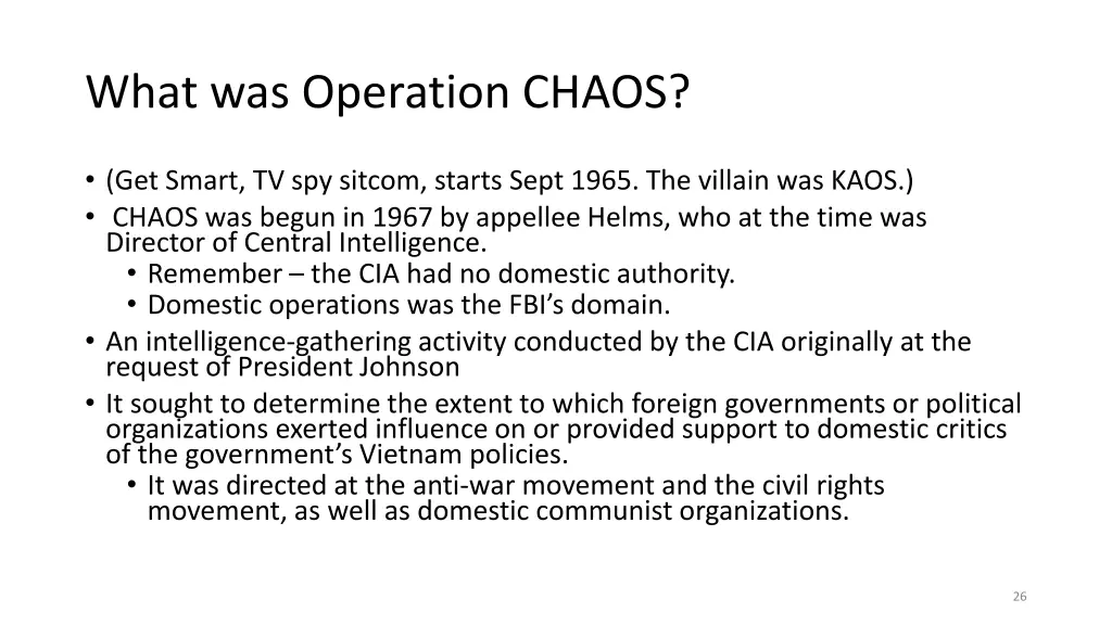 what was operation chaos