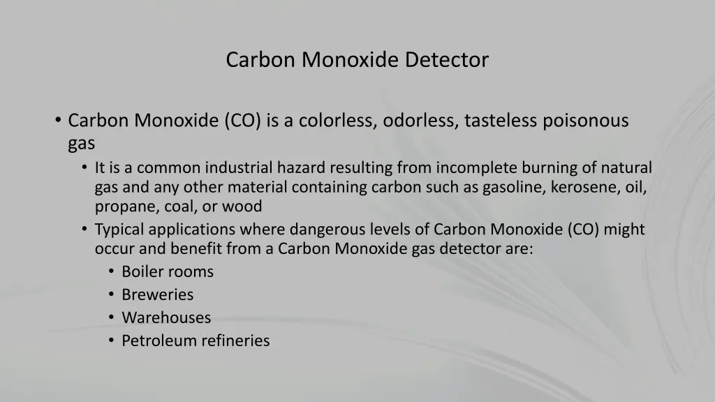 carbon monoxide detector