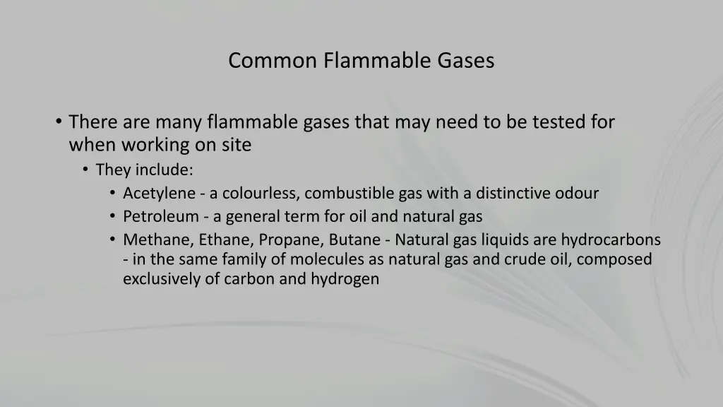 common flammable gases