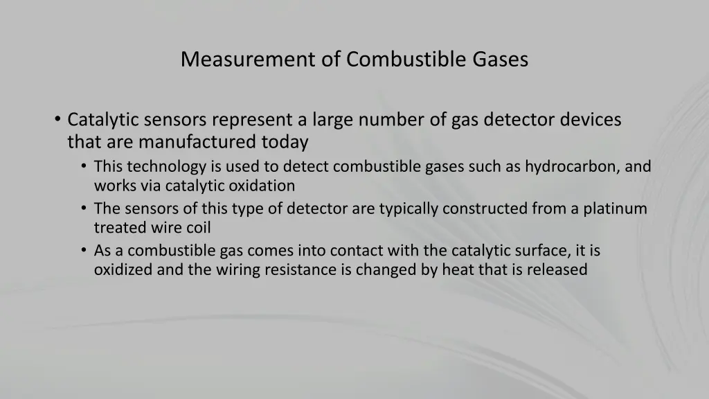 measurement of combustible gases