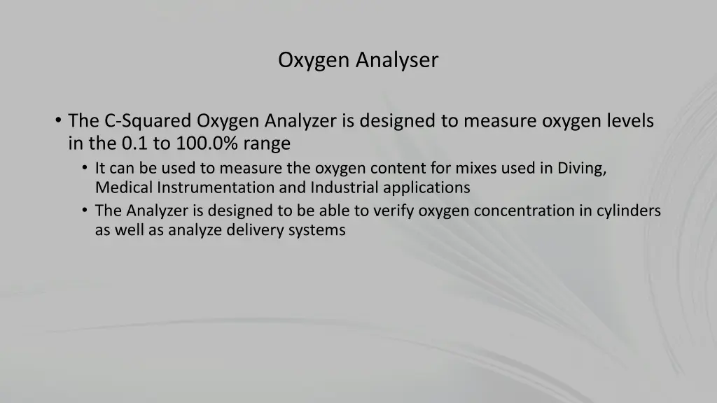 oxygen analyser