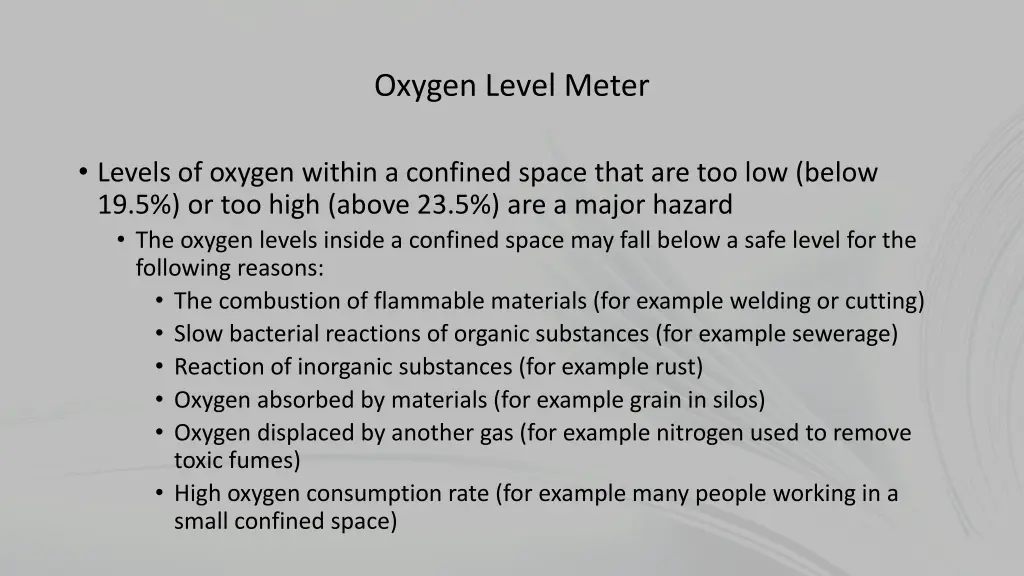 oxygen level meter