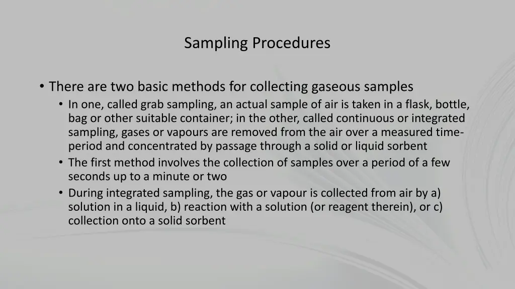 sampling procedures