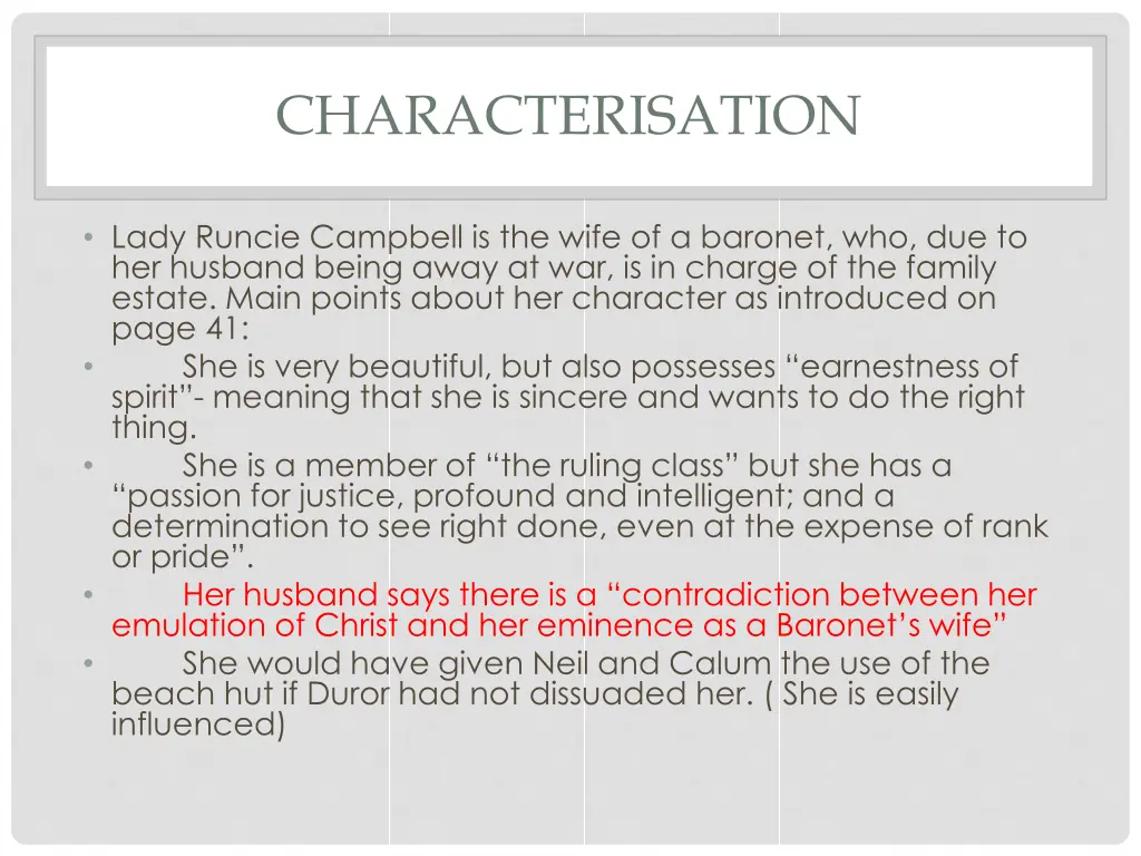 characterisation