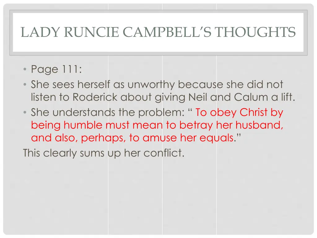 lady runcie campbell s thoughts