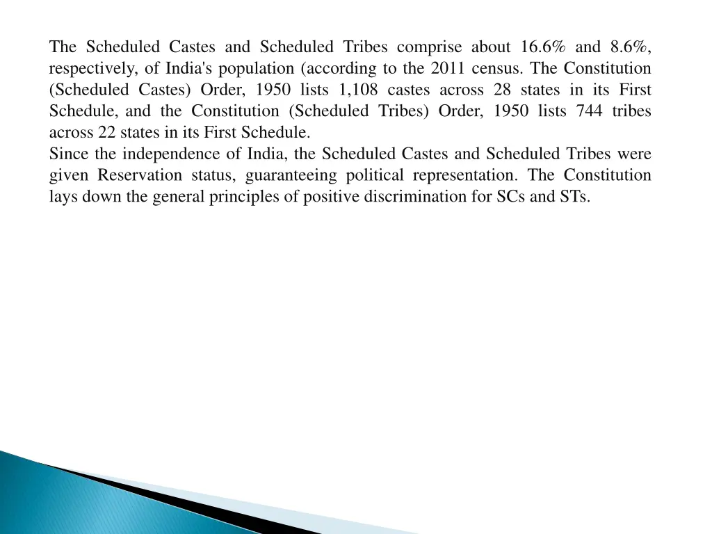 the scheduled castes and scheduled tribes