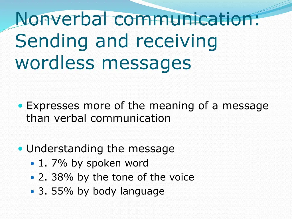 nonverbal communication sending and receiving