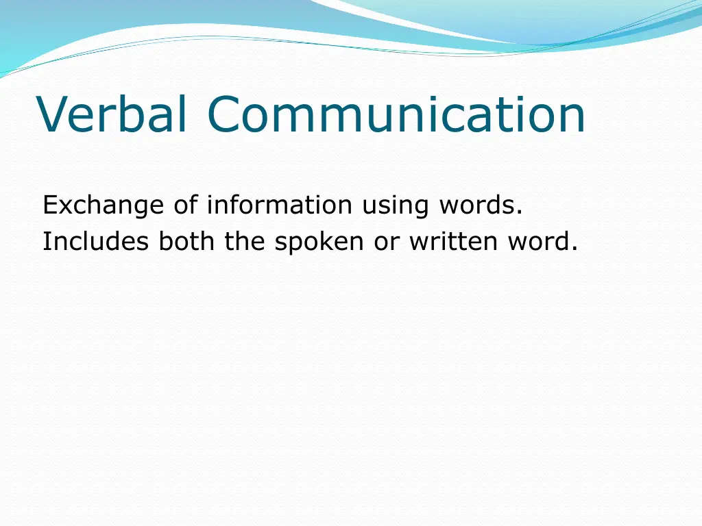 verbal communication 1