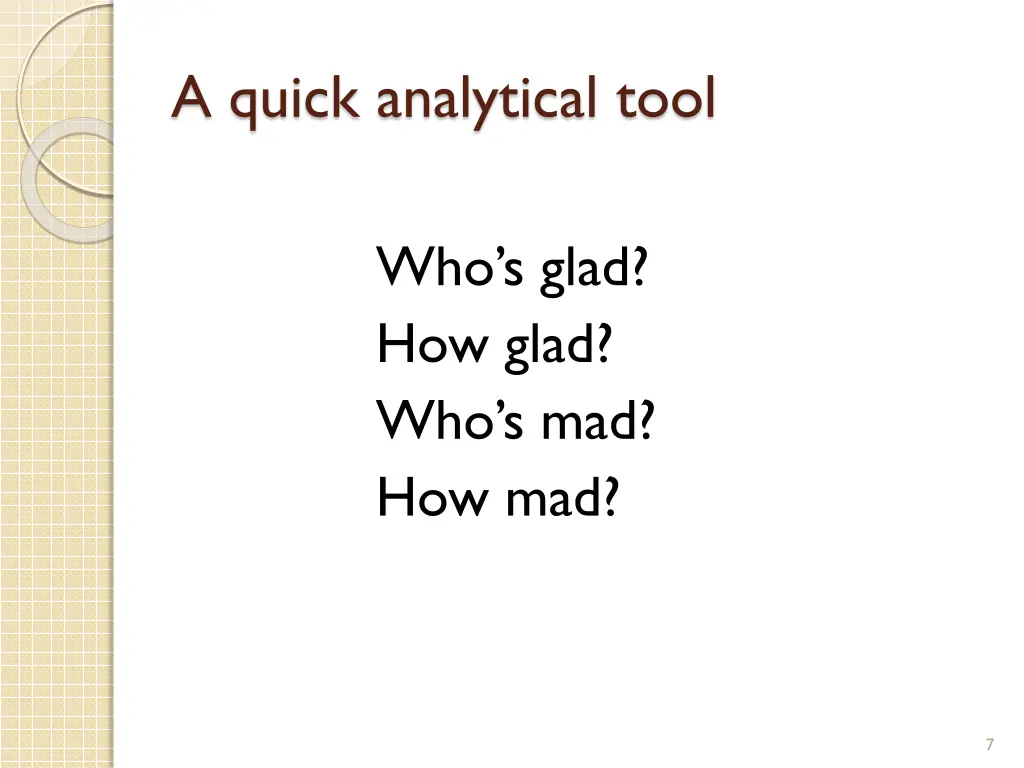 a quick analytical tool