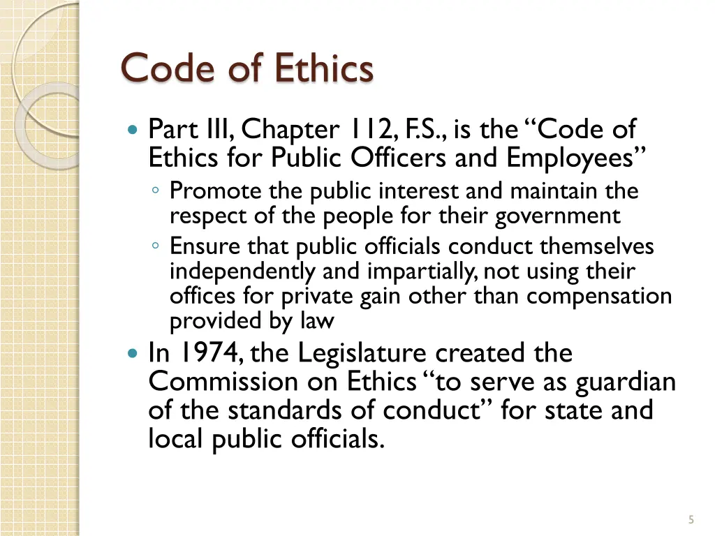 code of ethics