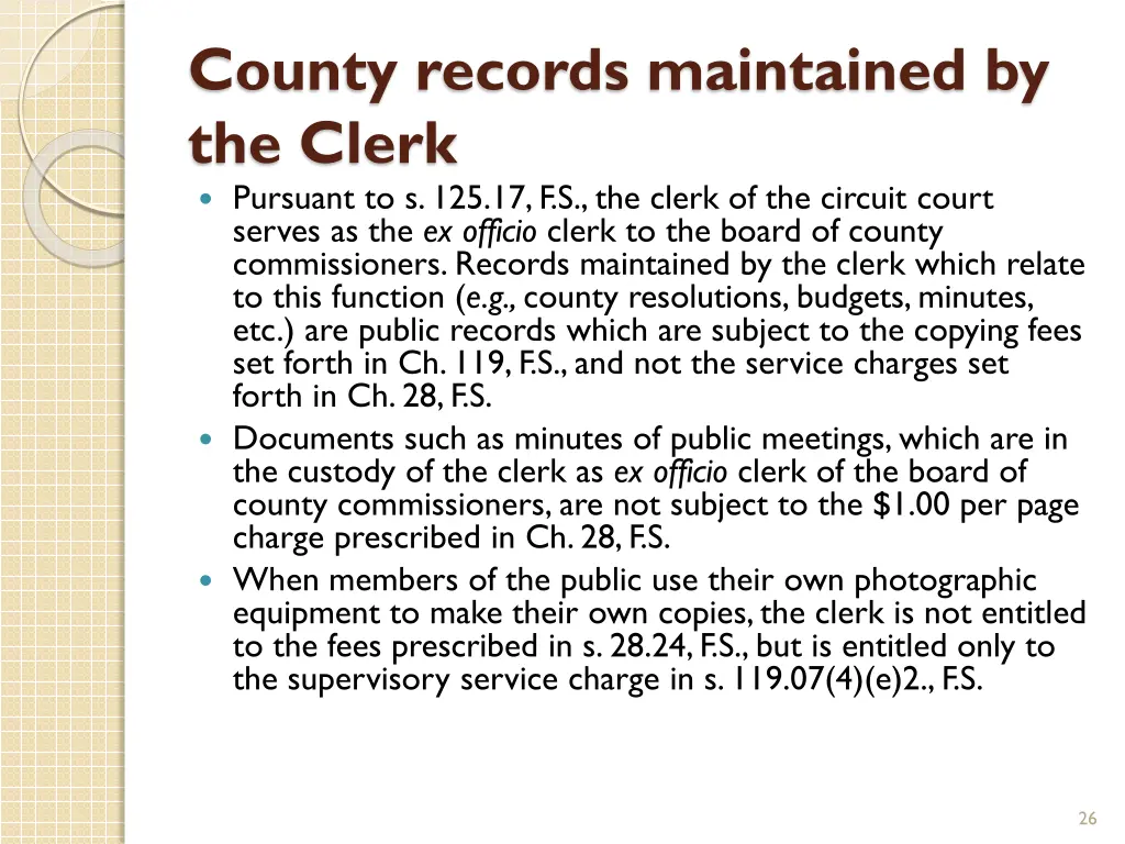 county records maintained by the clerk pursuant