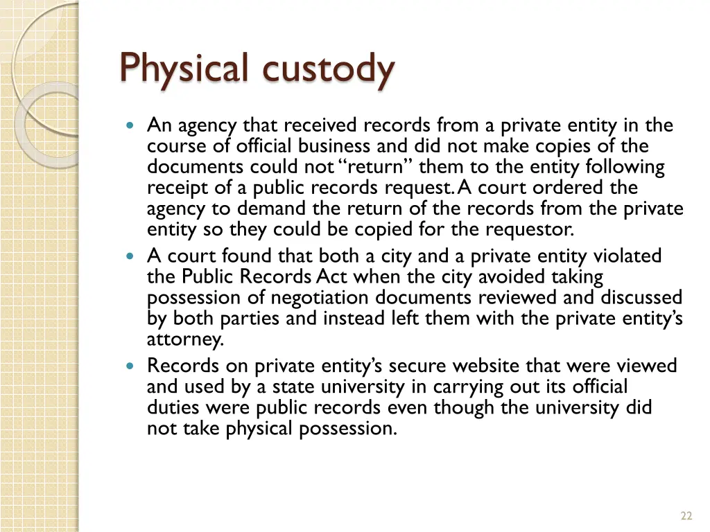 physical custody