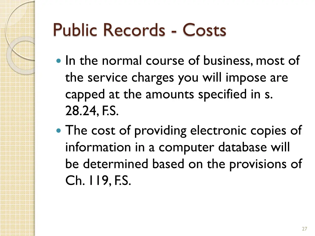 public records costs