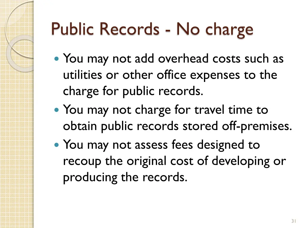 public records no charge