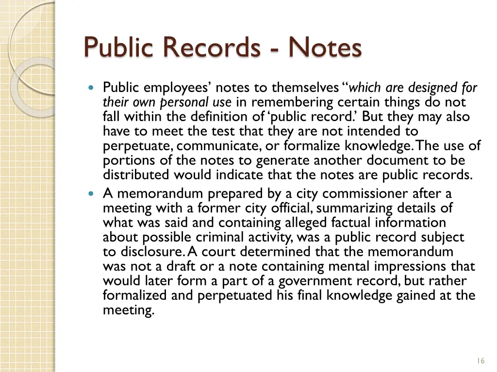 public records notes