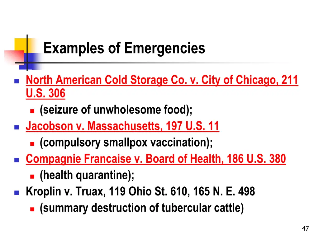 examples of emergencies