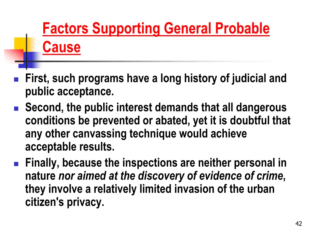 factors supporting general probable cause