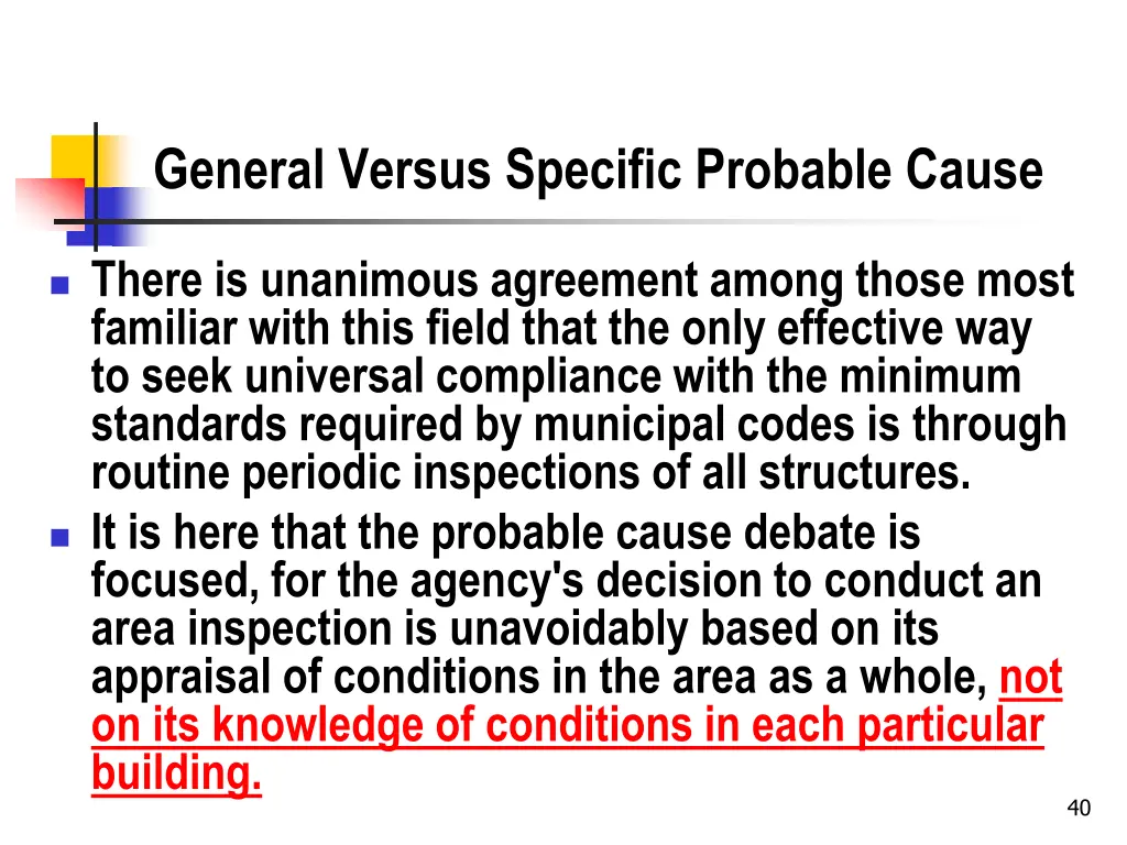 general versus specific probable cause