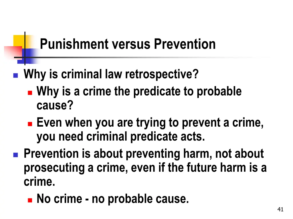 punishment versus prevention