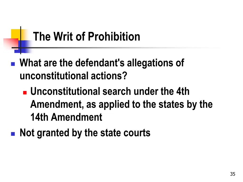 the writ of prohibition