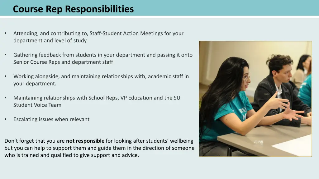 course rep responsibilities