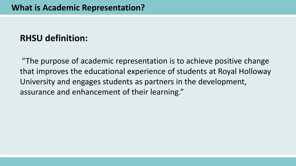 what is academic representation