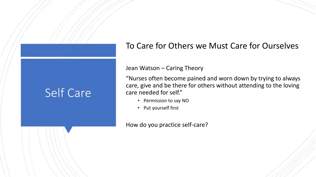 to care for others we must care for ourselves