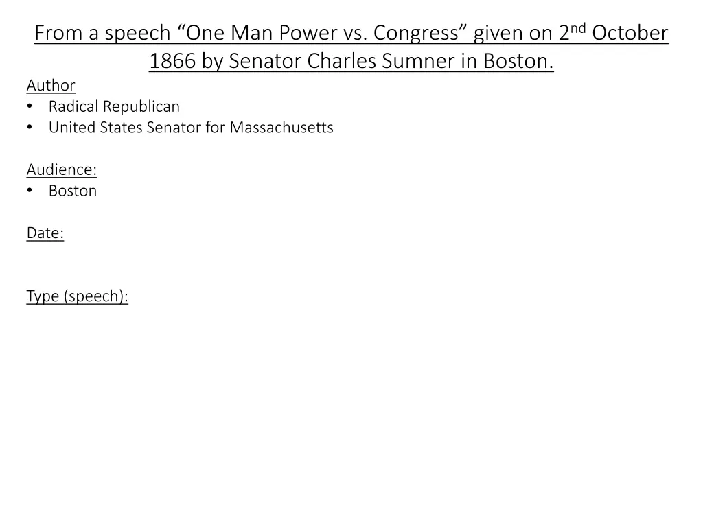 from a speech one man power vs congress given 1