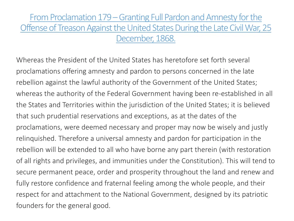 from proclamation 179 granting full pardon