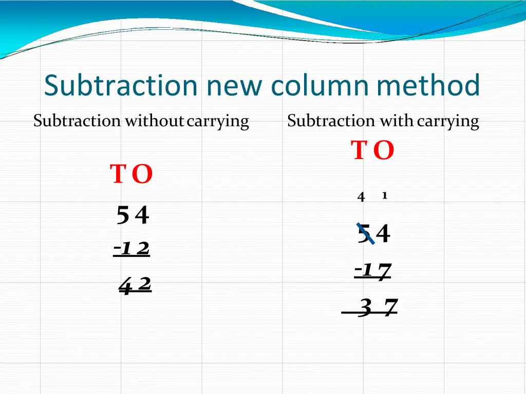 subtraction new columnmethod