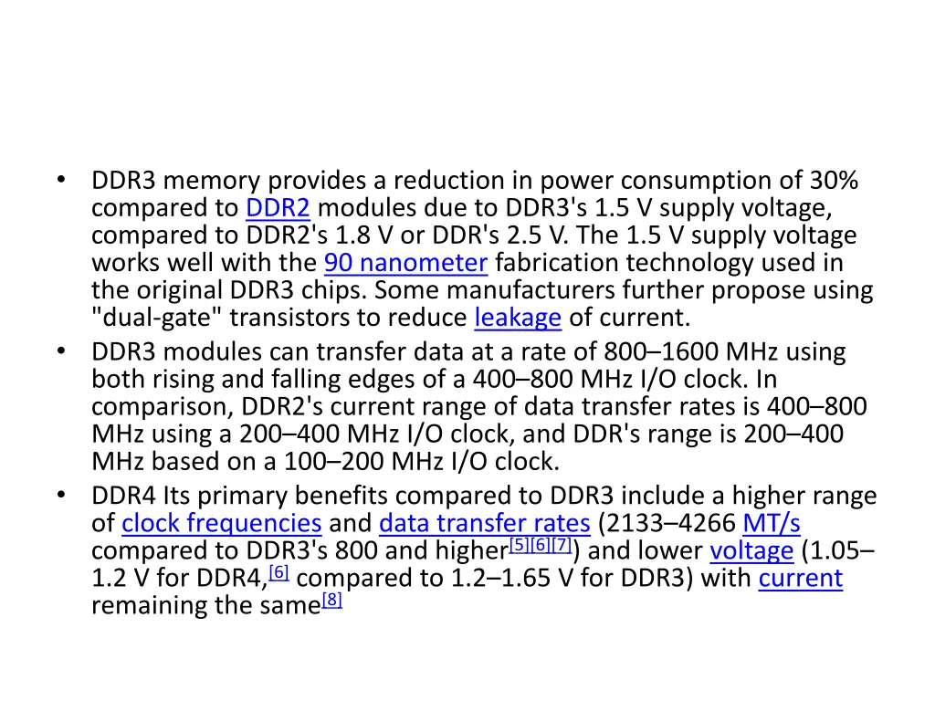 ddr3 memory provides a reduction in power