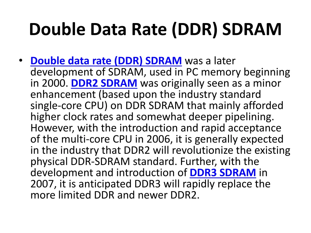 double data rate ddr sdram