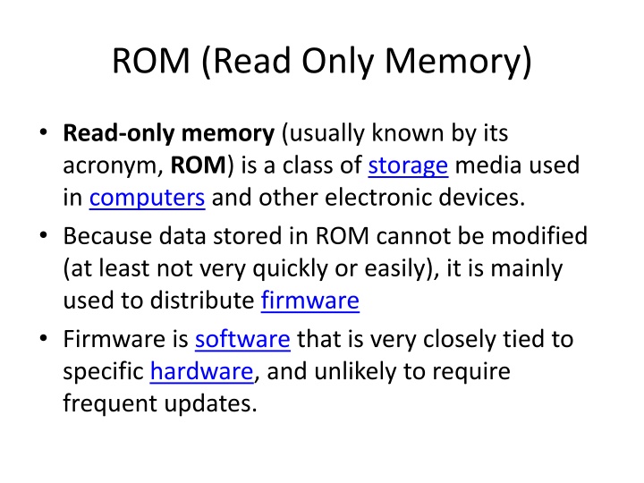 rom read only memory