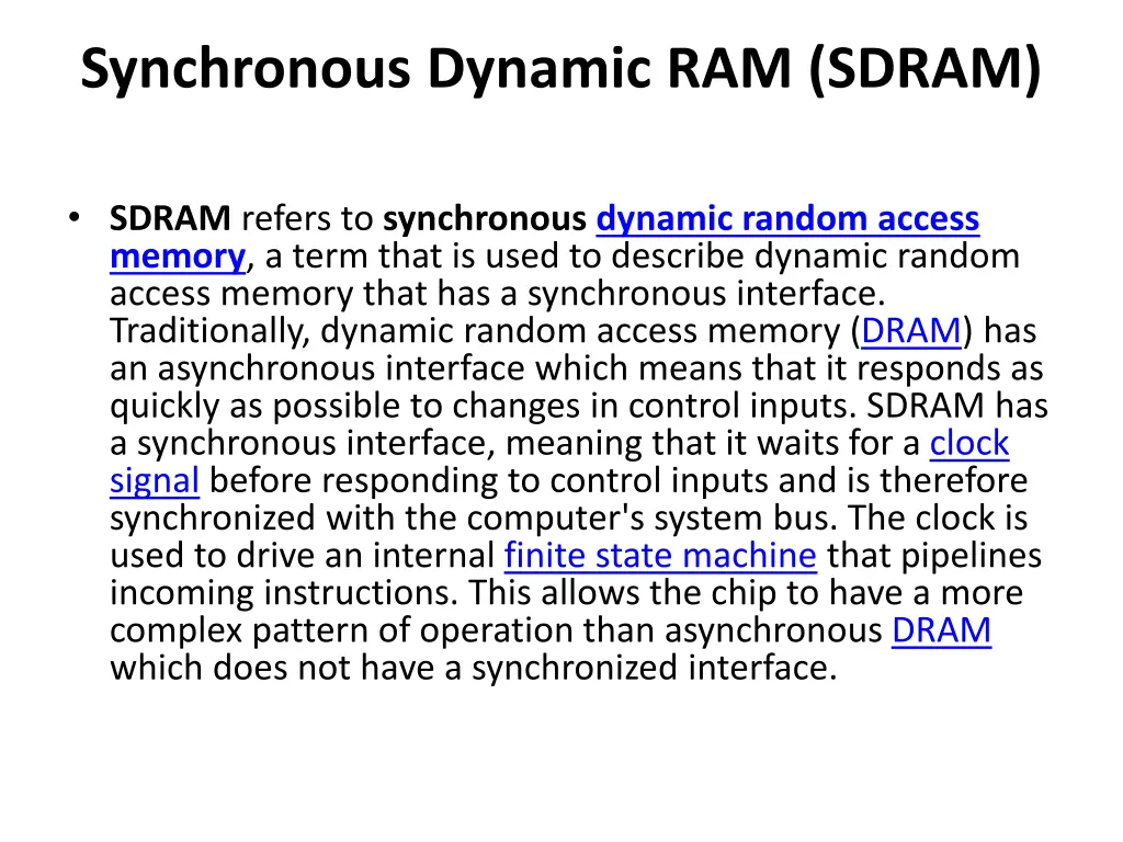 synchronous dynamic ram sdram