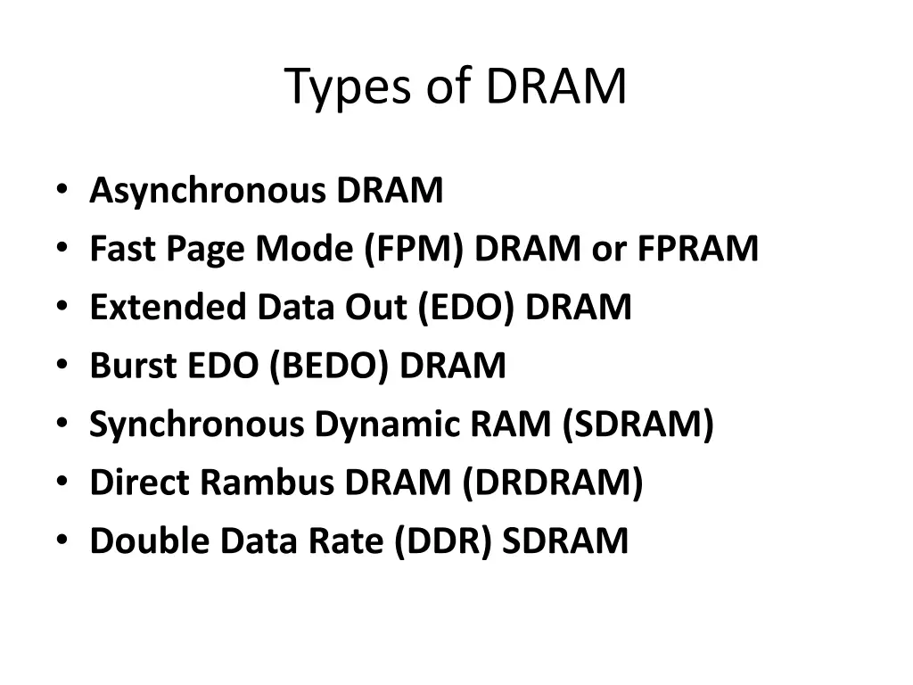 types of dram